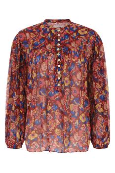 女士Isabel Marant, Isabel Marant | Printed crepe Kiledia blouse Floral Isabel Marant Etoile Donna商品图片 5折, 满1件减$11, 满一件减$11