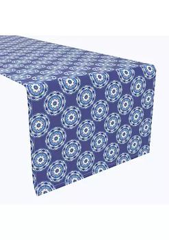 商品Fabric Textile Products, Inc. | Table Runner, 100% Polyester, 14x108", Abstract Blue Tile Design,商家Belk,价格¥152图片