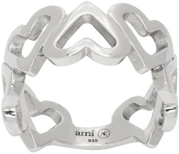 AMI | Silver Alan Crocetti Edition Upside Down Hearts Ring,商家SSENSE CA,价格¥1423