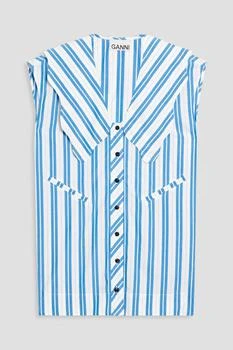 推荐Oversized striped cotton-poplin shirt商品