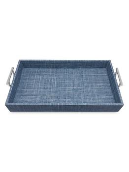 商品Mariposa | Faux Grasscloth Metal Handled Tray,商家Saks Fifth Avenue,价格¥1104图片