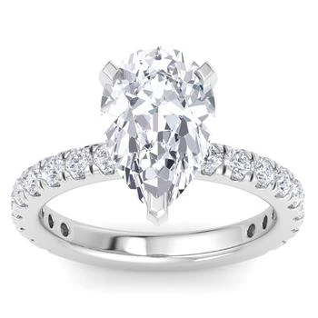 SSELECTS | 5 Carat Pear Shape Lab Grown Diamond Hidden Halo Engagement Ring In 14k White Gold (g-h, Vs2),商家Premium Outlets,价格¥36397