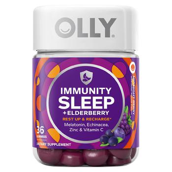商品 OLLY褪黑色素软糖安瓶助眠36粒免疫修复睡眠维生素接骨木莓图片