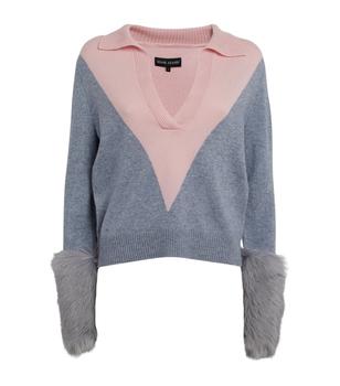 推荐Merino-Cashmere Shearling-Cuff Colour-Block Sweater商品