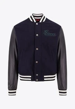 Gucci | Logo-Patch Wool and Leather Varsity Jacket,商家Thahab,价格¥24524