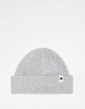 COLLUSION | COLLUSION Unisex fisherman beanie in grey marl 