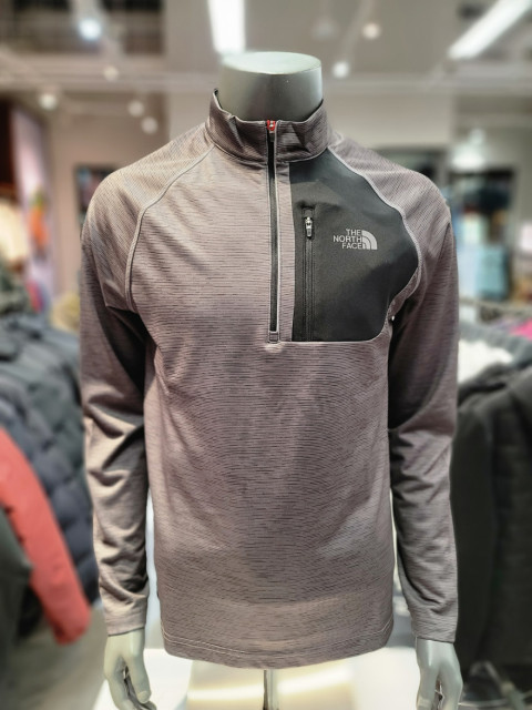 The North Face | 【Brilliant|包邮包税】北面户外 男士 GLACIER长袖 拉链 T恤-炭色 NT7LK51B商品图片,额外9折, 满$50享9.8折, 包邮包税, 满折, 额外九折