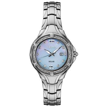 Seiko | Women's Solar Diamond Collection Diamond-Accent Stainless Steel Bracelet Watch 29mm商品图片,7.5折