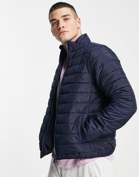 product New Look funnel neck puffer in navy image