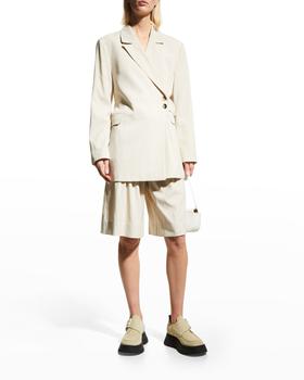 ganni floral pleated shirtdress, Ganni | Melange Suiting Pleated Shorts商品图片 4.8折