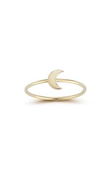 商品14K Yellow Gold Moon Ring - Size 6图片