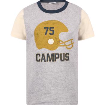 helmet怎么选, Fred's World by Green Cotton | Football helmet print raglan sleeves t shirt in grey商品图片 4.9折