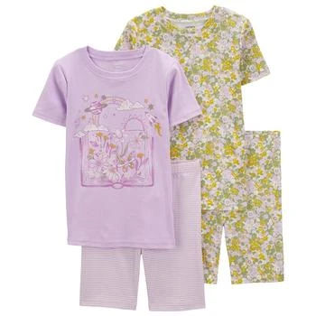 Carter's | Big Girls Floral T-shirt and Shorts Pajama Set, 4 Piece Set,商家Macy's,价格¥330
