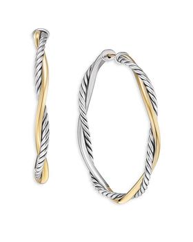 商品Petite Infinity Hoop Earrings in Sterling Silver with 14K Yellow Gold图片