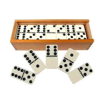Trademark Global | Hey Play Premium Set Of 28 Double Six Dominoes Wood Case 