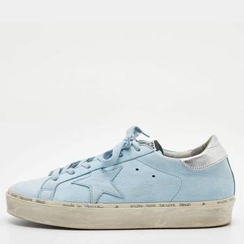 推荐Golden Goose Blue/Silver Nubuck and Leather Hi Star Sneakers Size 40商品