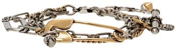 Alexander McQueen | Silver & Gold Safety Pin Bracelet商品图片,6.5折, 独家减免邮费