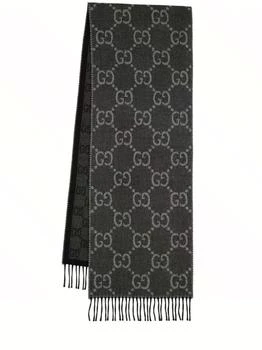 Gucci | Gg Jacquard Wool Knit Scarf 