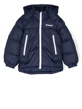 Timberland | Piumino Blu Navy In Nylon Con Cappuccio Bambino 独家减免邮费