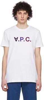 PRIVATE WHITE V.C., A.P.C. | White & Burgundy 'V.P.C.' T-Shirt商品图片 4.5折