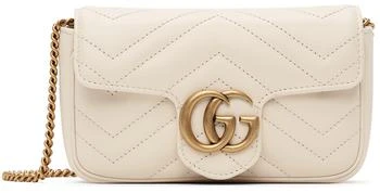 White Super Mini GG Marmont Bag,价格$1202.10
