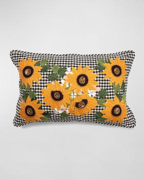 商品MacKenzie-Childs | Gingham Sunflower Lumbar Pillow, 22" x 14",商家Neiman Marcus,价格¥293图片