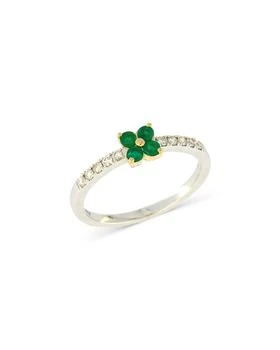 Bloomingdale's | Emerald & Diamond Flower Band in 14K Yellow & White Gold,商家Bloomingdale's,价格¥14217