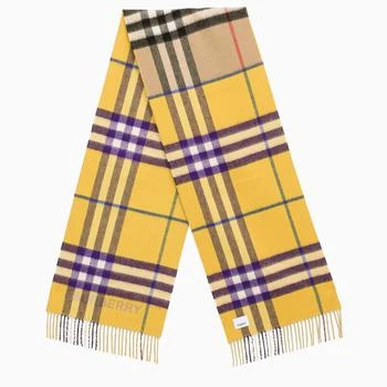 Burberry | Yellow/purple cashmere scarf 满$110享9折, 满折