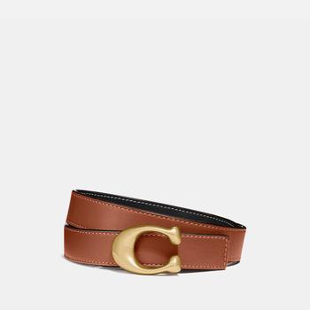 推荐Coach Women's 25mm C Reversible Signature Belt - B4/Tan Rust商品