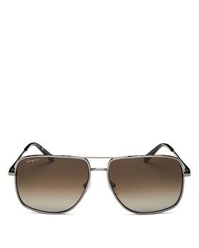 Salvatore Ferragamo | Men's Brow Bar Aviator Sunglasses, 60mm商品图片,独家减免邮费