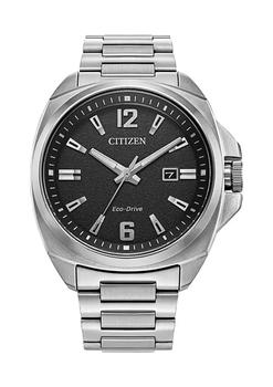 推荐Eco-Drive Men's Sport Luxury Silver-Tone Stainless Steel Bracelet Watch商品