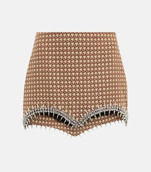 推荐Embellished houndstooth cotton miniskirt商品