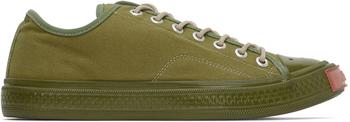 Acne Studios | Green Canvas Low Sneakers商品图片,