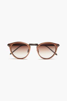 商品Round-frame bronze-tone and titanium sunglasses图片