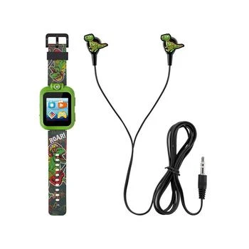 推荐Kid's Green Dinosaur Rockstar Silicone Strap Touchscreen Smart Watch 42mm with Earbuds Gift Set商品