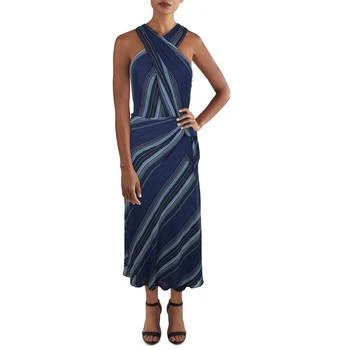 推荐Lauren Ralph Lauren Womens Striped Midi Fit & Flare Dress商品