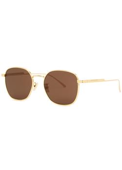 推荐Gold-tone oval-frame sunglasses商品