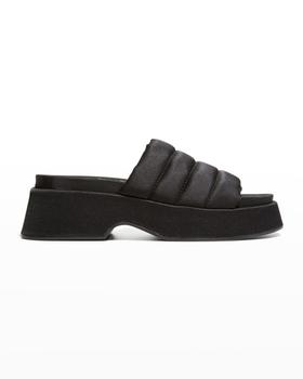 Ganni | Recycled Platform Puffy Slide Sandals商品图片,6折