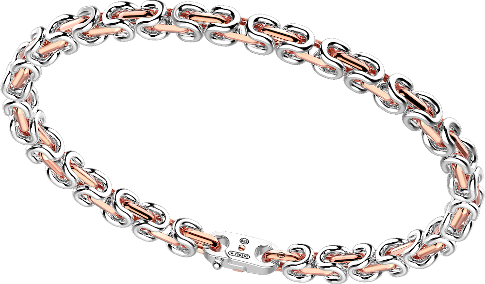 商品Zancan | 18k rose gold and sterling silver bracelet with geometric design.,商家Zancan Gioielli,价格¥10942图片