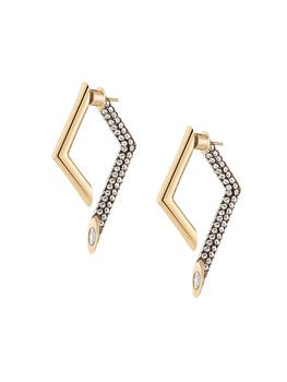 商品Demarson | Yana 12K Gold-Plated Crystal Pavé Angular Hoops,商家Saks Fifth Avenue,价格¥1888图片