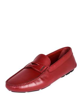 prada男鞋怎么样, Prada | Men's Saffiano Leather Penny Drivers商品图片 