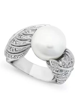 Macy's | Imitation Pearl and Multi Row Pave Cubic Zirconia Ring in Silver Plate,商家Macy's,价格¥186