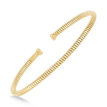 Italian Gold | Polished Coil Tubogas Cuff Bangle Bracelet in 14k Gold,商家Macy's,价格¥6243