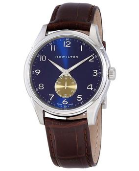 推荐Hamilton Jazzmaster Thinline Small Second Quartz Blue Dial Brown Leather Strap Men's Watch H38411540商品
