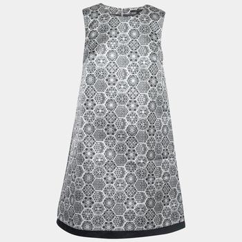 推荐Gucci Black Monochrome Metallic Floral Jacquard Shift Dress S商品