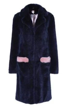 推荐Claude Faux Fur Blue Pink Coat商品
