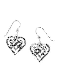 Brighton, Brighton | Interlok Crossing Hearts French Wire Earrings in Sterling Silver商品图片 