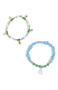 Nordstrom | Set of 2 Imitation Pearl Beaded Stretch Bracelets,商家Nordstrom Rack,价格¥84