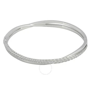 Swarovski | Ladies Twist Rhodium Plated Bangle,商家Jomashop,价格¥756