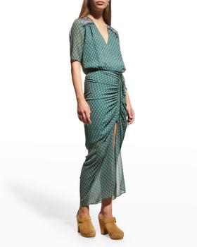 VERONICA BEARD是什么牌子, VERONICA BEARD | Mariposa Paisley Ruched Surplus Maxi Dress商品图片 